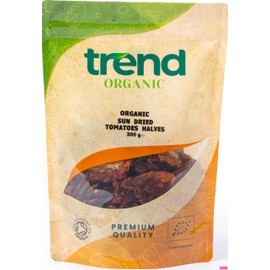 Trend Organic Sun Dried Tomato Halves – Perfect for Pasta Sauces, Sandwiches, Pizzas – Certified Organic, Vegan, Non-GMO, No Additives No Preservatives, Raw, 500g