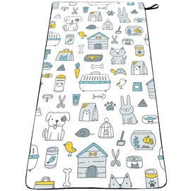 BRBPets Ltd. HydroPET Towel - A Large (60" x 30") Premium Travel pet Towel Made from 100% Recycled Materials. Hair & Dirt Resistant, Fast-Absorb, Quick-Dry, and Small Profile. Great for Many Animals.