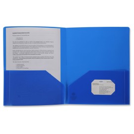 Business Source 2-Pocket Poly Portfolio, Blue (20880)