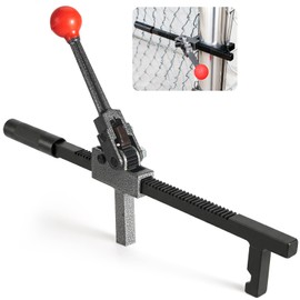 Chain Link Fence Stretcher Tool, Fence Tightener & Tensioner, Ratcheting Wire Tightener, 3″–9.5″ Range, 5° Tilted Base & Hooked Groove, One-Person Operation for Farm, Ranch & Garden