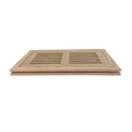 4 Inch x 12 Inch White Oak Hardwood Vent Floor Register Flush Mount with Frame, Slotted Style, Unfinished