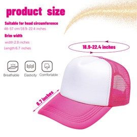 Ultrafun - Paquete de 6 gorros de camionero para niños, sublimación en blanco, lisos, malla ajustable, para deportes al aire última intervensión, gorras de béisbol para niños y niñas,