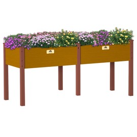 RAOKUKH Raised Garden Bed with Legs, 24x31x71 inch Elevated Wood Planter Box with Liner for Growing Vegetables, Flowers