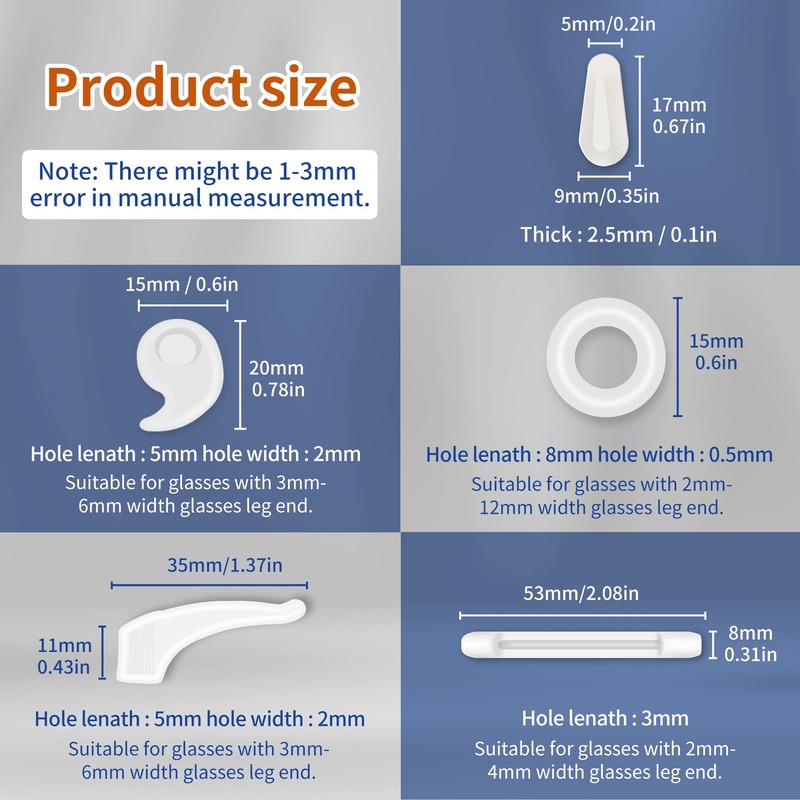 SooGree Glasses Ear Grip Eyeglass Retainer Silicone Anti-slip Holder Ear