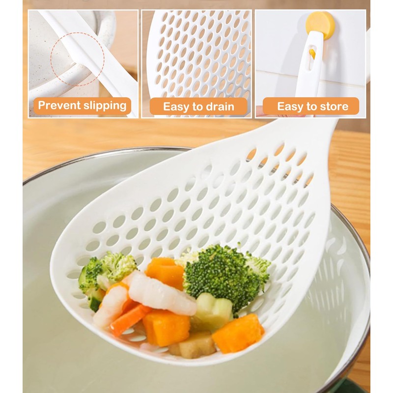Octonyluck Skimmer Slotted Spoon Spider Strainer, Strainer Large Cooking Skimmer