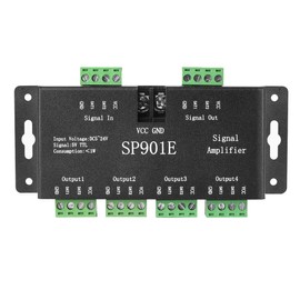 BTF-LIGHTING SP901E WS2812B WS2811 SPI Signal Amplifier Repeater for WS2813 SK6812 WS2815 WS2801 SK9822 etc All The RGB Addressable Strip Light and Dream Color Programmable LED Matrix Panel