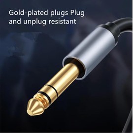 H.May Aux Cable,3.5mm to 6.35mm Stereo Cable,Male to Male Audio Cable,One-to-One Audio Cable Compatible with Computers,Amplifiers,Speakers,Laptops,Mixing Consoles,Sound (5 meters)