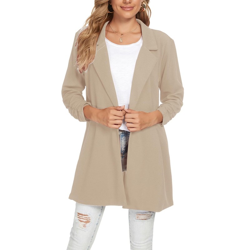 LADI TREND Women Lapel Suit Jacket Casual Long Sleeve Blazer