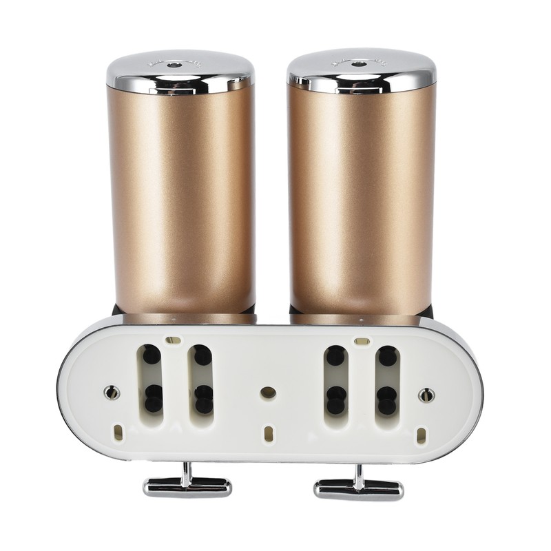 Wall Mount Soap Shower Dispenser Dual Pump 2 Separate Compartments