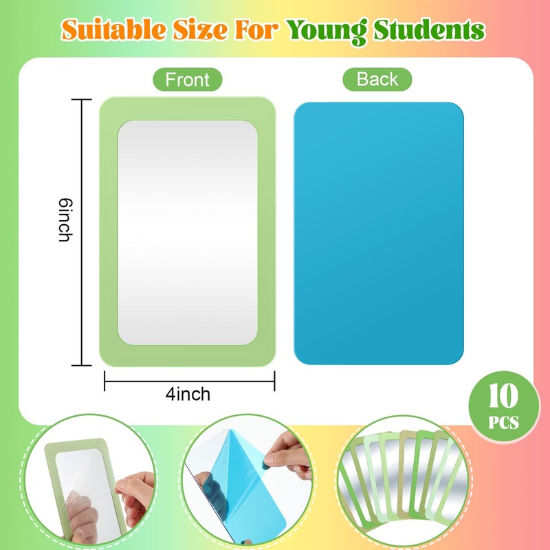 Dandat 10 Pcs Small Mirrors for Kids Toddler Mirror Child