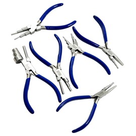 Loops and Bail Making Wire Forming Pliers for Jewelers & Hobby - Pack of 6pcs Variety | Non-Slip Grip - German Stainless Steel - with Pouch