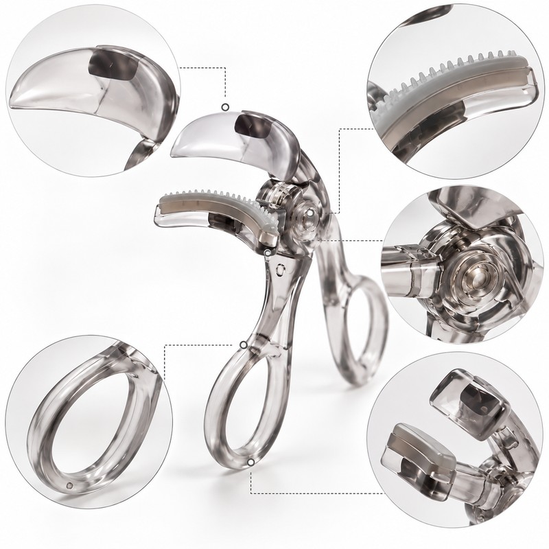 Eyelash Curler with Built-In Comb – Wide-Angle and Partial Curling