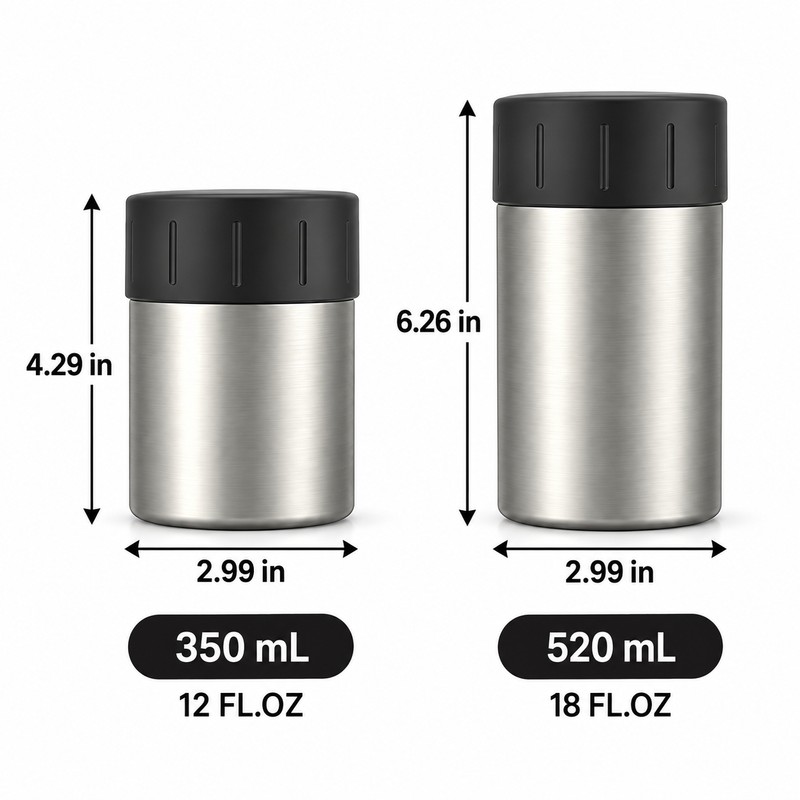 Stainless Steel Insulated Can Cooler – Double Wall Vacuum Beverage