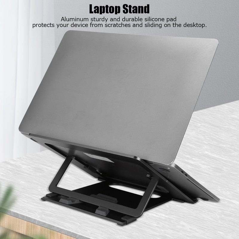 Portable Aluminum Alloy Laptop Stand Adjustable Folding Holder Multifunction Riser