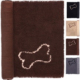 Brown Pet Dog Cat Bed Rugs Mats for Large Small Dogs Cats Doggy Puppy Paws Door Doormats Ultra Soft Shaggy Chenille Living Room Bedroom Kitchen Bathroom Area Rugs Water Absorbent Machine Washable Dry