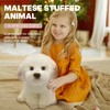 14 Inch Maltese Stuffed Animal, Realistic Dog Plush, Lifelike Stuffed