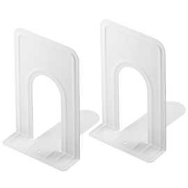 Jazooli Metal Book Ends | Perfect as Bookends for Shelves, Book Shelves, Desk Shelf and More | Office Accessories & Home Decor Book Shelf & Desk Organiser | Pack of 2 (White)