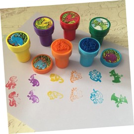 12 Pcs Animals Dinosaur Stamps Signet Animals Themed Self-Inking Stampers Birthday Party Favors Supplies Washable Stampers Crafts Party Favor School Prizes