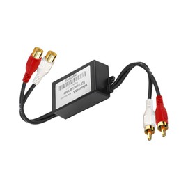 WisWinDa RCA Noise Filter Hum Eliminator Ground Loop Isolator (No Affect Bass) Quality Isolator for HiFi Stereo Home Theater Car Audio Player (Black)