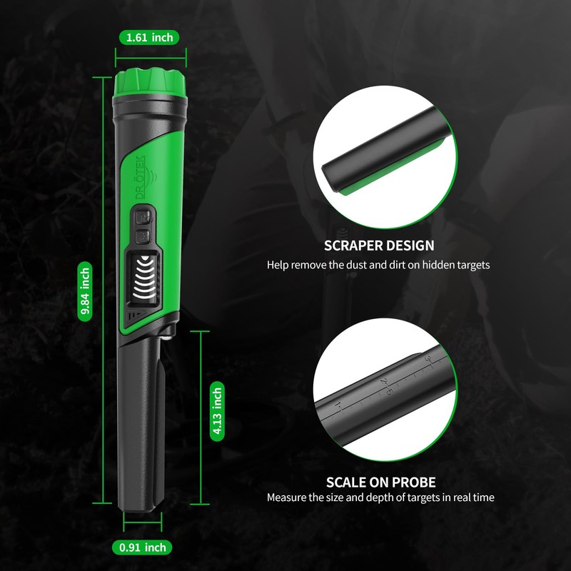 DR.ÖTEK Metal Detector Pinpointer, IP68 Fully Waterproof Handheld Pin Pointer