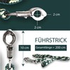 Pferdelinis Horse LEASH, 2 m, Dark Green/Black/Cream, with Sturdy Panic