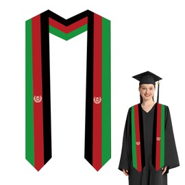 Kaumoluo National Flag Graduation Stole,Graduation Sash Class of 2025 for Study Aboard,Adult Unisex Graduation Gifts (Afghanistan-001)