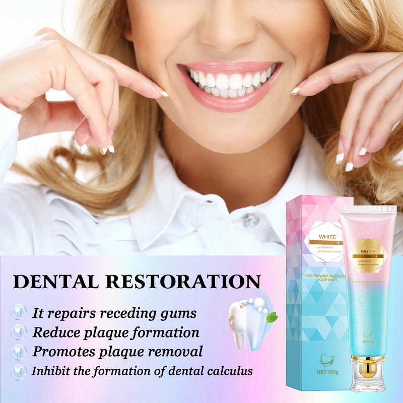 Acssart Radiant Whitening Toothpaste, Niacinamide Whitening Toothpaste, Niacinamide Dazzling Toothpastes