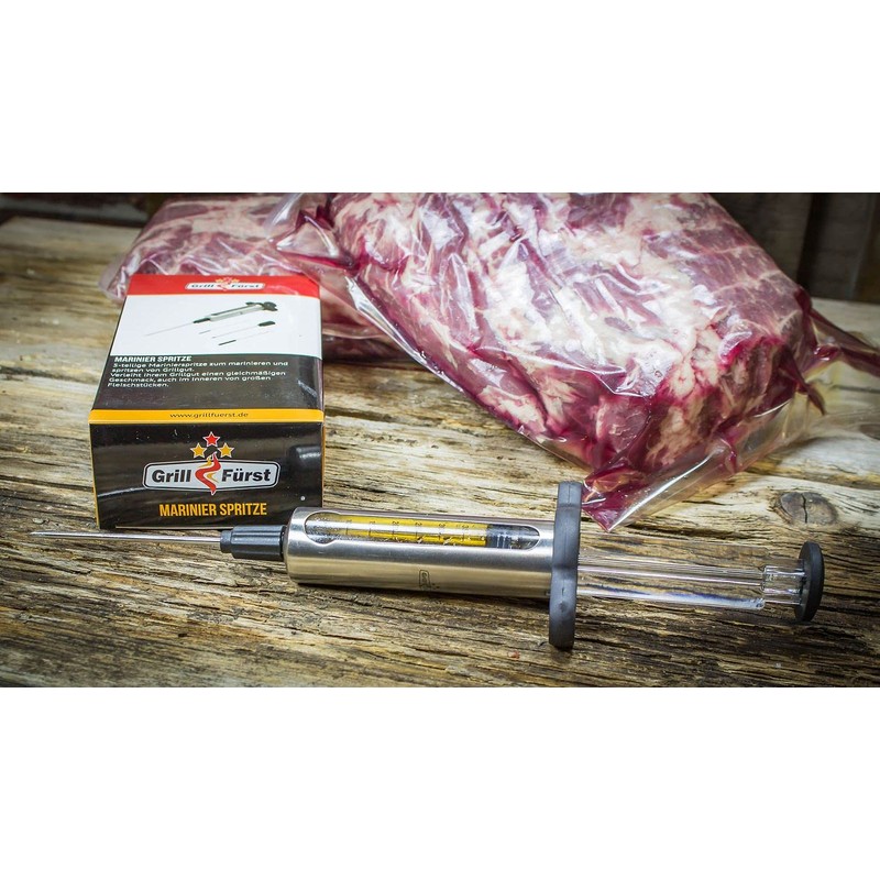 Grillfürst Stainless Steel Marinade Syringe Set for Refining Grilled Food,