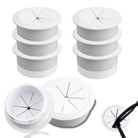 SWTYExt 50 mm Cable Grommet Desk 6 Pieces Cable Pass White Desk Cable Outlet Plastic Table Cable Guide Cable Pass for Desk School Office Organised Cable