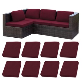 8Pcs Stretch Patio Cushion Covers,Outdoor Couch Covers Replacement,Outdoor Couch & Sofa Slipcovers,for Patio Furniture Cushion Covers,Washable Reusable Furniture Protector (Wine red,Cover Only)