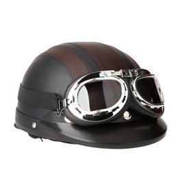 Shkalacar Motorcycle Helmet Vintage Scooter Chopper Open Face Motorcycle Helmet with UV Visor