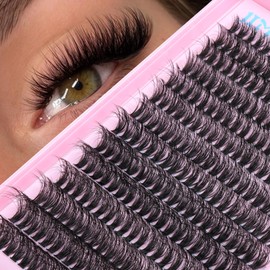 JIMIRE 280Pcs Individual Eyelashes Natural Look Wispy Cluster Lashes 11-16MM 50D Fluffy Lashes Individual Cluster DIY Eyelash Extensions D Curl Russian Lash Clusters Extensions