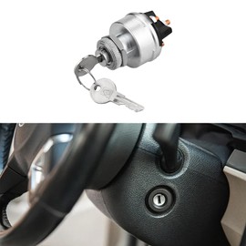 HEVLE Ignition Switch with Key, 4 Position Universal Key Ignition Switch, Automotive Replacement Ignition Starter Switches, 12V Starter Switch Fit for Car, Truck, Trailer