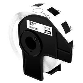 NineLeaf 40 Roll (1200 Labels per Roll) Compatible for Brother DK-1219 DK1219 Diameter 1/2 inch 12mm Die-Cut Round Labels with Cartridge White Paper Thermal QL Label Printer Refills