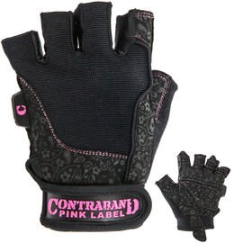 Contraband Pink Label 5127 Womens Vegan Weight Lifting Gloves w/Synthetic Microfiber Amara Leather (Pair) - Machine Washable Fingerless Workout Gloves Designed for Women (Black, Small)