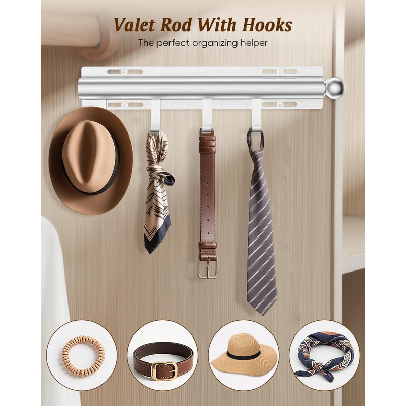 Valet Rod, Valet Rods for Closets, Closet Valet Rod Slide