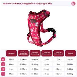 Helltails Anti-Pull Dog Harness for Small Dogs, Padded, No Absorb, Breathable Dog Harness, Reflective Chest Harness, Adjustable and Adjustable, Dog Harness, Champagne Kiss - S
