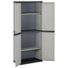 vidaXL Outdoor Garden Storage Cabinet - Compact Gray&Black PVC Design