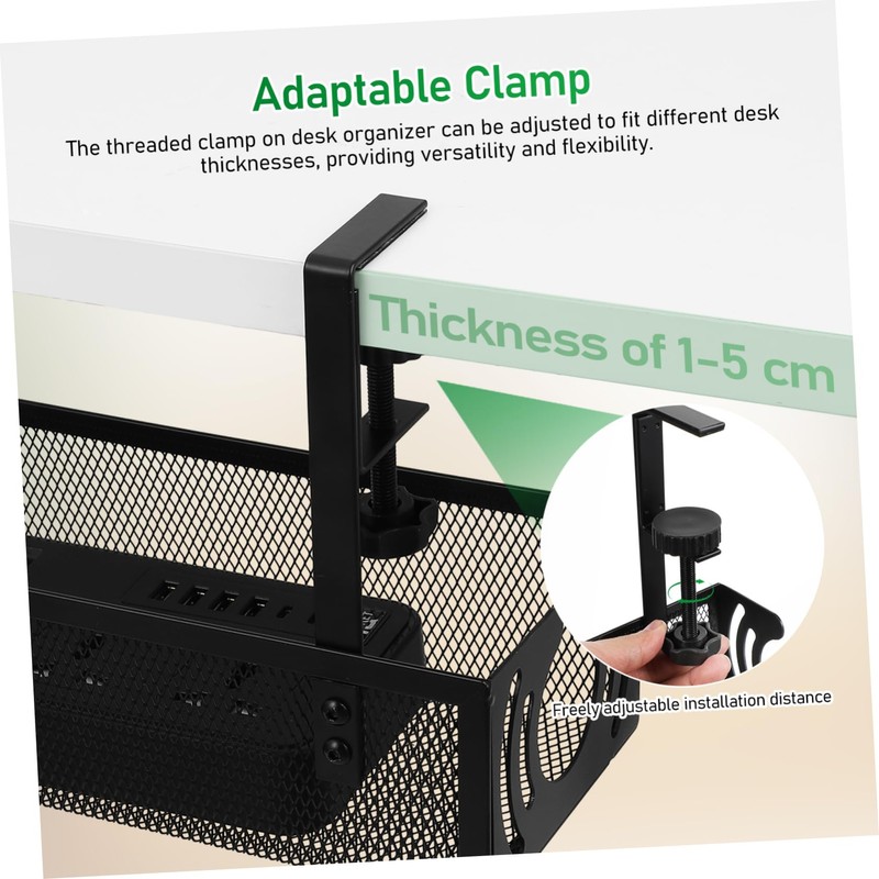 TEHAUX 1 Set Under Desk Cable Tray Wire Organizer with