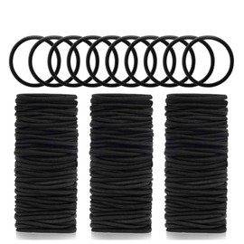 [Herbeluemily] 大容量 ヘアゴム 150本セット リングゴム 髪ゴム 結び目なし 太さ 4mm 内径 5cm ブラック