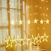DAHAN Guirnaldas Luminosas Estrellas Cortina Luces, 12 Estrellas 138 Pcs