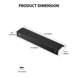 NIZADO 30 Pack Black Finger Edge Pull Handles, 4 Inch Hole Center Tab Handle, Concealed Dresser Drawer Pulls, Aluminum Alloy Kitchen Hardware