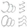 D.Bella Silver Nose Stud 18 Gauge-Nose Ring Hoop 8mm 10mm