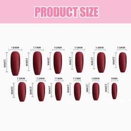 24 Pcs Black False Nails,French Press on Nails Pattern, Long Coffin Ballerina False Nails,Black French Arcylic Press On Fake Nails, Full coverage Glossy False Nails