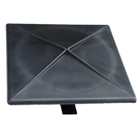 Deltech Manufacturing 5-1/2" Square Light Pole Top Cap- Black Plastic