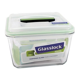 GLASSLOCK Rectangular Handy Tempered Glass Food Container 3700ml Airtight Anti Spill RP604