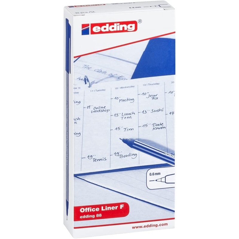 edding 88 - fineliner - black - 10 pens -