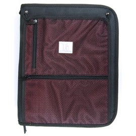 Top Flight Titanium Zipper Binder with 1.5 Inch Slant D-Rings, Foldout Pouch, CD Carrier and Interior File Pocket, 13.5 x 11 Inches, 1 Binder, Black/Red (4511491)