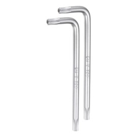 QUARKZMAN 2 Pieces T20 Tamper Proof Torx Key Star Key L-shaped 6 Point Key Chrome Vanadium Steel Hand Tool for Automotive/Home Repairs