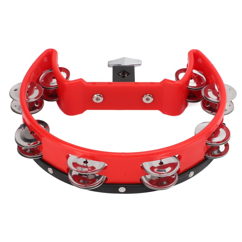 Tambourine Single Row Metal Jingle Bells Handheld Percussion Drum Instrument